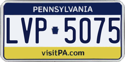 PA license plate LVP5075