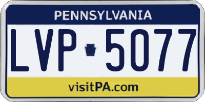 PA license plate LVP5077