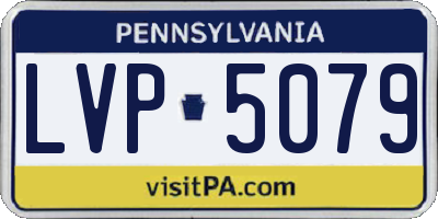 PA license plate LVP5079