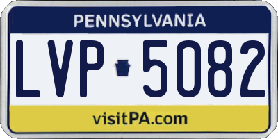 PA license plate LVP5082