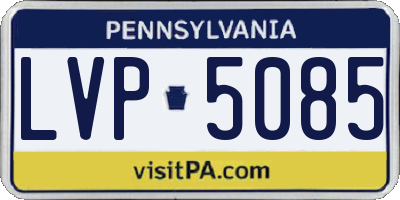 PA license plate LVP5085