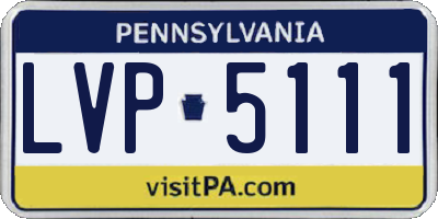 PA license plate LVP5111