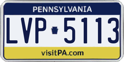 PA license plate LVP5113