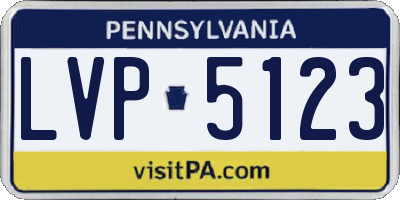 PA license plate LVP5123