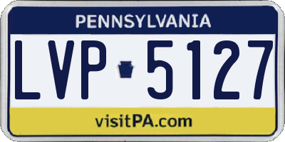 PA license plate LVP5127