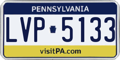 PA license plate LVP5133