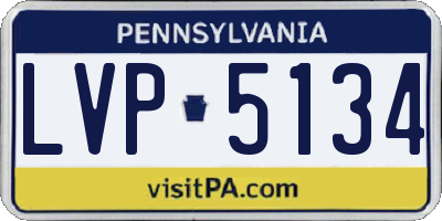 PA license plate LVP5134