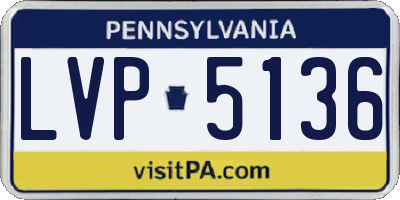 PA license plate LVP5136