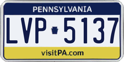 PA license plate LVP5137