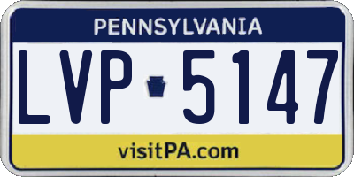 PA license plate LVP5147
