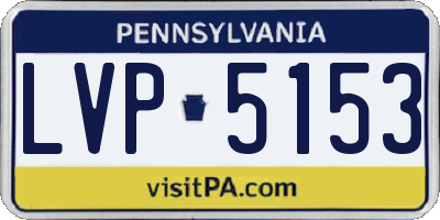 PA license plate LVP5153