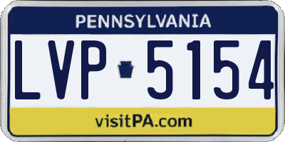 PA license plate LVP5154