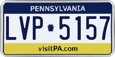 PA license plate LVP5157