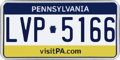PA license plate LVP5166