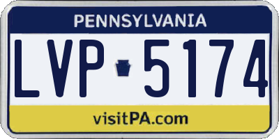 PA license plate LVP5174