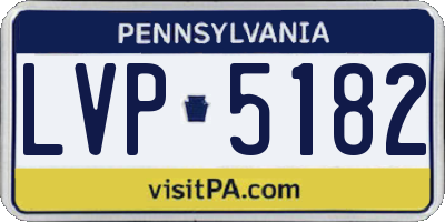 PA license plate LVP5182