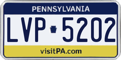 PA license plate LVP5202