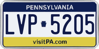 PA license plate LVP5205