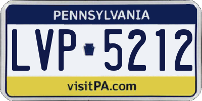 PA license plate LVP5212