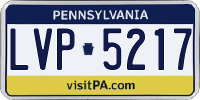 PA license plate LVP5217