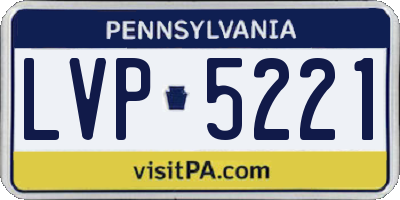 PA license plate LVP5221