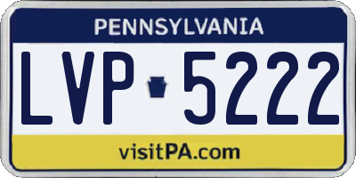 PA license plate LVP5222