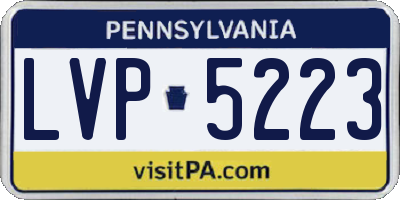 PA license plate LVP5223