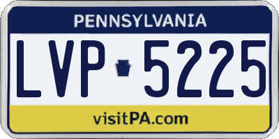 PA license plate LVP5225