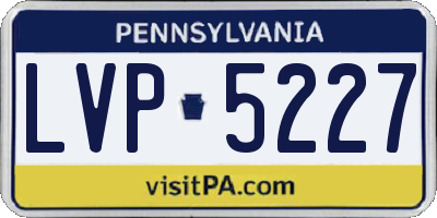PA license plate LVP5227
