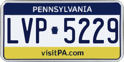 PA license plate LVP5229