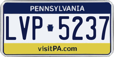 PA license plate LVP5237