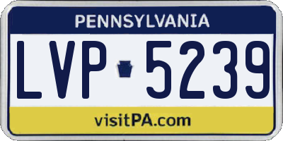 PA license plate LVP5239