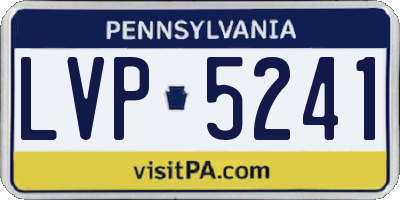 PA license plate LVP5241