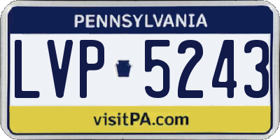 PA license plate LVP5243