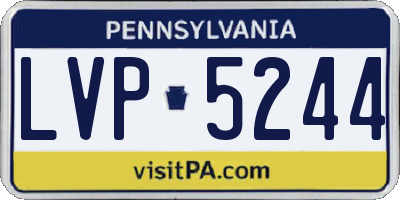 PA license plate LVP5244
