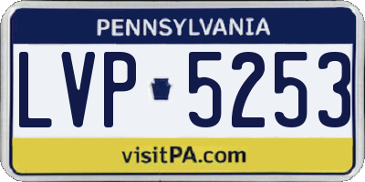 PA license plate LVP5253
