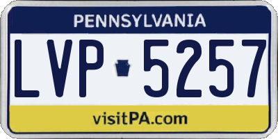PA license plate LVP5257