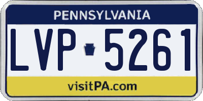 PA license plate LVP5261
