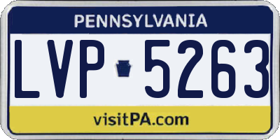 PA license plate LVP5263