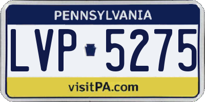 PA license plate LVP5275