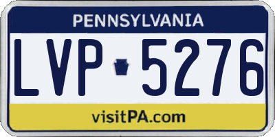 PA license plate LVP5276