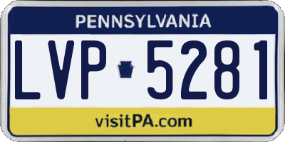 PA license plate LVP5281