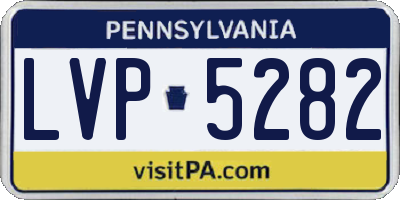 PA license plate LVP5282