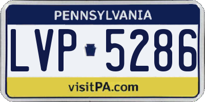 PA license plate LVP5286