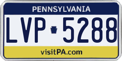 PA license plate LVP5288