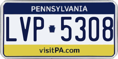 PA license plate LVP5308