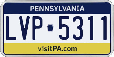 PA license plate LVP5311