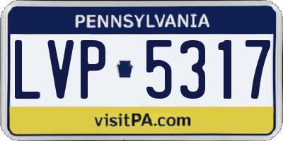PA license plate LVP5317