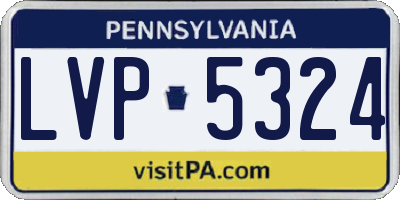 PA license plate LVP5324