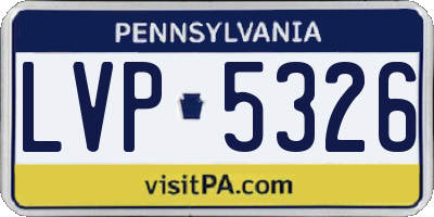 PA license plate LVP5326